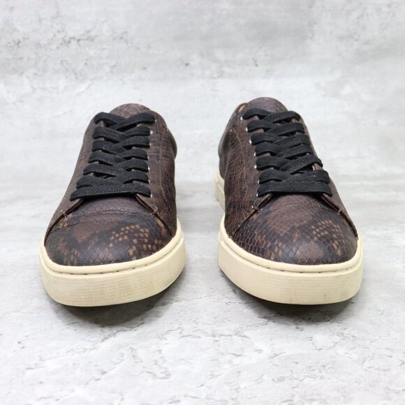 FRYE Ivy Low Womens Size 8M US Dark Brown Snake Embossed Leather Shoes Sneakers‎ - Picture 3 of 13